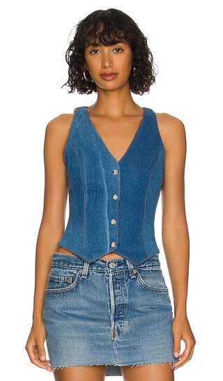 Ava Vest in Dark Wash | Revolve Clothing (Global)