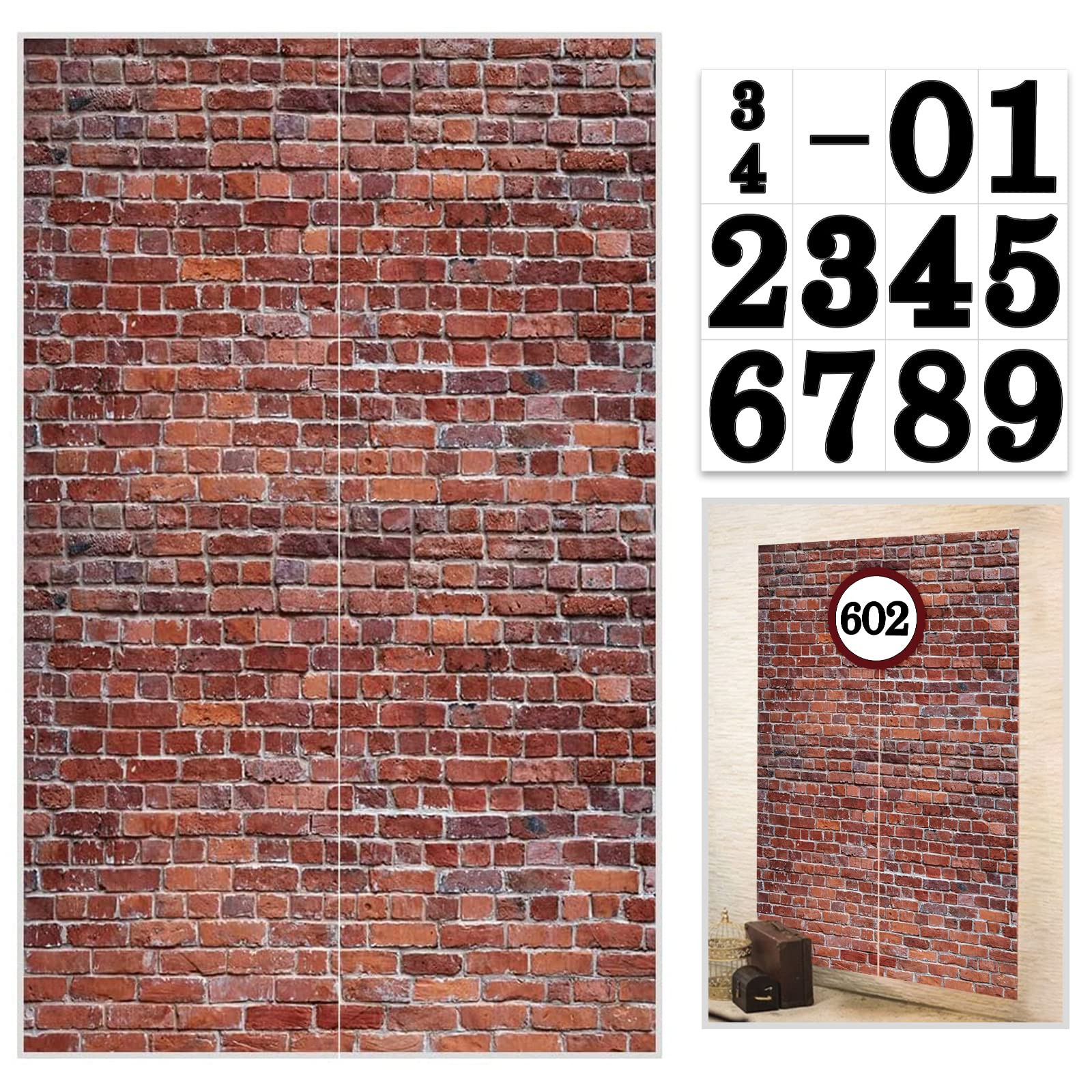 Brick Wall Party Backdrop, Wall Decoration, Curtains Door, Old Red Brick Wall Party Backdrop, Hol... | Amazon (US)