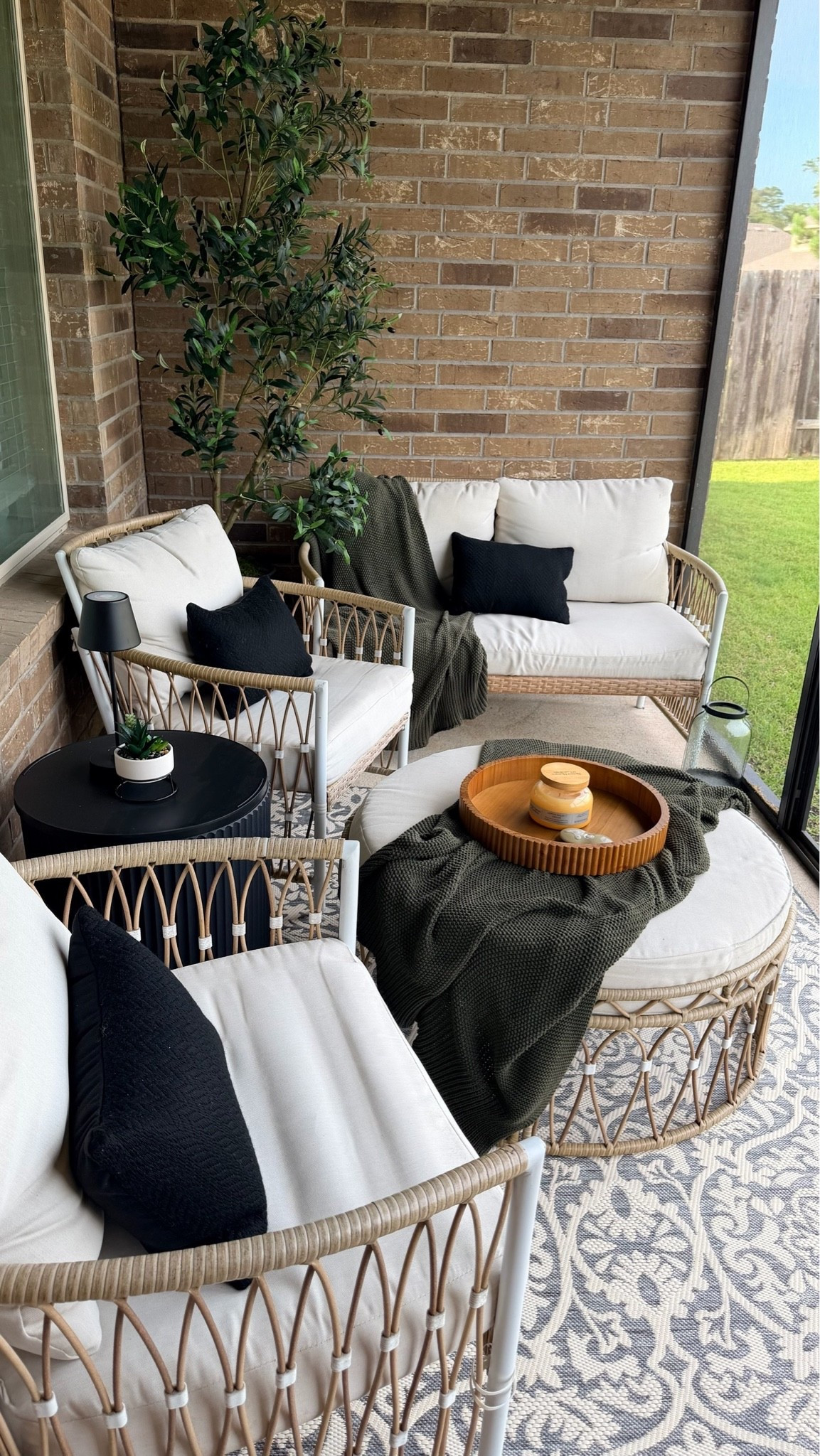 Summer patio refresh, complete. ☀️🤍 I wanted this space to feel cozy, elevated, and perfect for chats and working from home!

#LTKHome #LTKdayinmylife