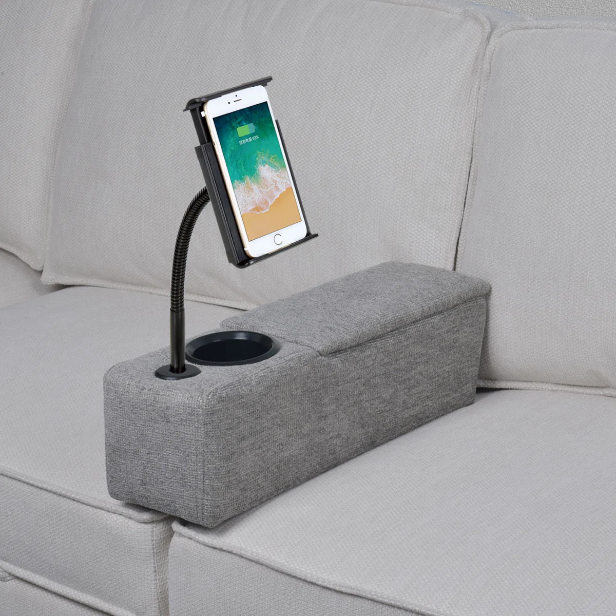 Smart Armrest 6" Wide Adjustable Sofa Armrest with LED Light and Wireless Charge Stand Seamlessly... | Wayfair North America