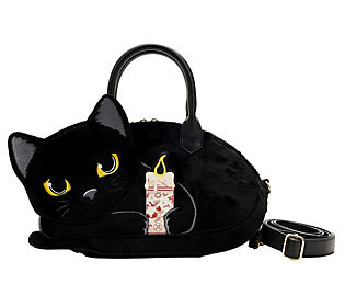 LOUNGEFLY DISNEY: HOCUS POCUS - BINX HOLDING CA NDLE CROSS BODY | QVC