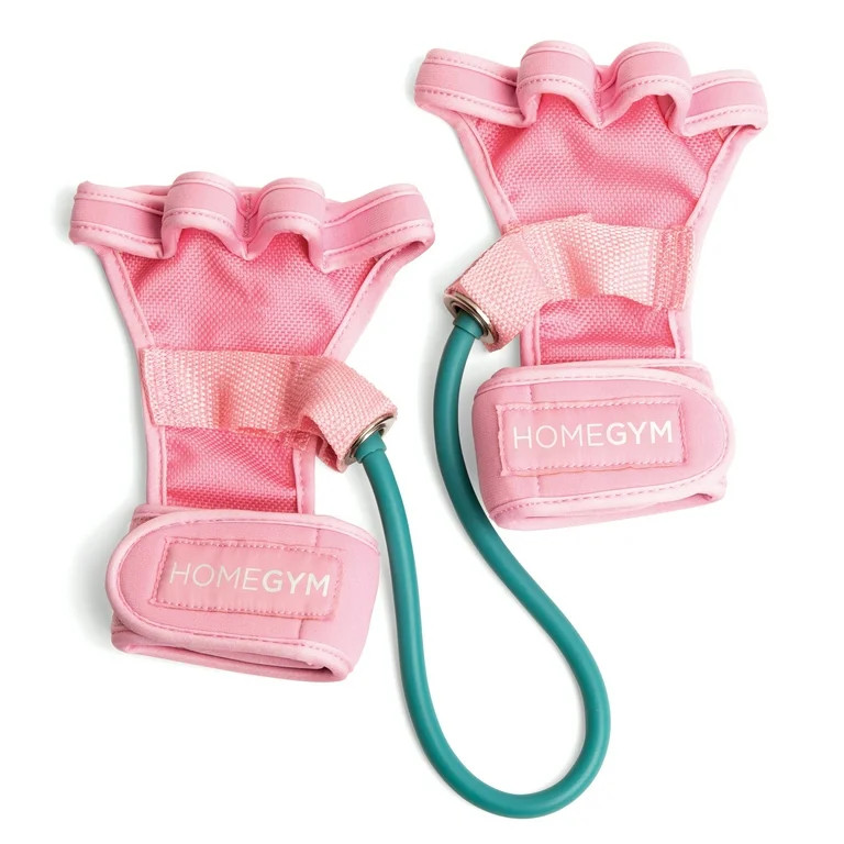 HomeGym Exercise Gloves with Adjustable Strap and Finger Loops, Pink Teal, One-Size | Walmart (US)