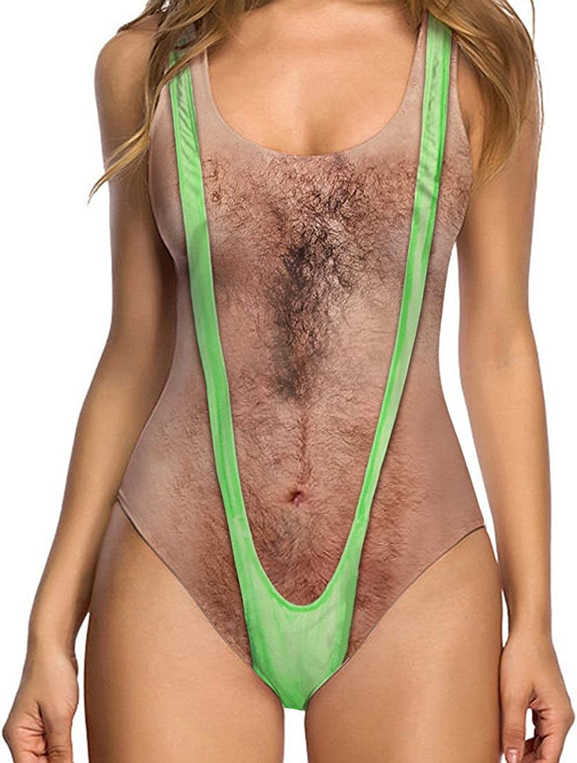 uideazone Women Sexy High Cut One Piece Swimsuit Funny Bathing Suit Monokini Swimwear | Amazon (US)