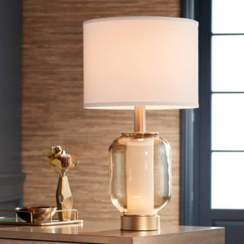 Possini Euro Sophia 28" Champagne Glass Night Light Table Lamp | Lamps Plus