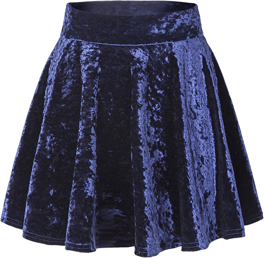 Urban CoCo Women's Vintage Velvet Stretchy Mini Flared Skater Skirt | Amazon (US)