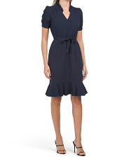 Nolita Stretch Tie Waist Ruffle Hem Dress | Marshalls