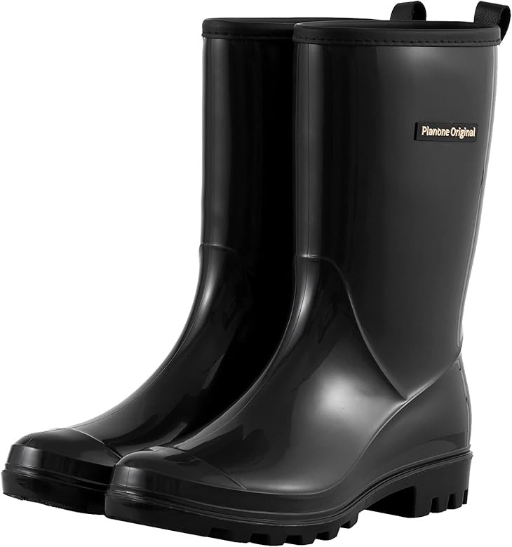 Planone Mid Calf Rain Boots Waterproof Garden Shoes  | Amazon (US)