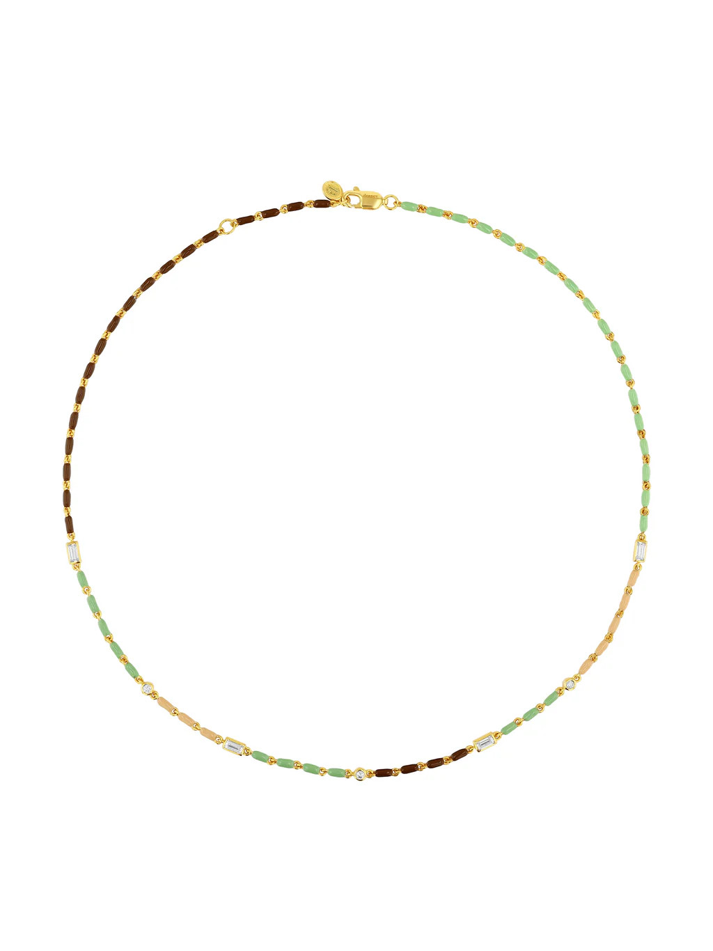 ENAMEL AND MOISSANITE NECKLACE IN TERRE | Dorsey