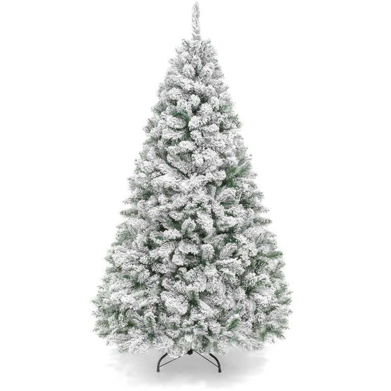 Best Choice Products Artificial Flocked Christmas Tree, 7.5ft Premium Unlit Pine Holiday Decor w/... | Walmart (US)