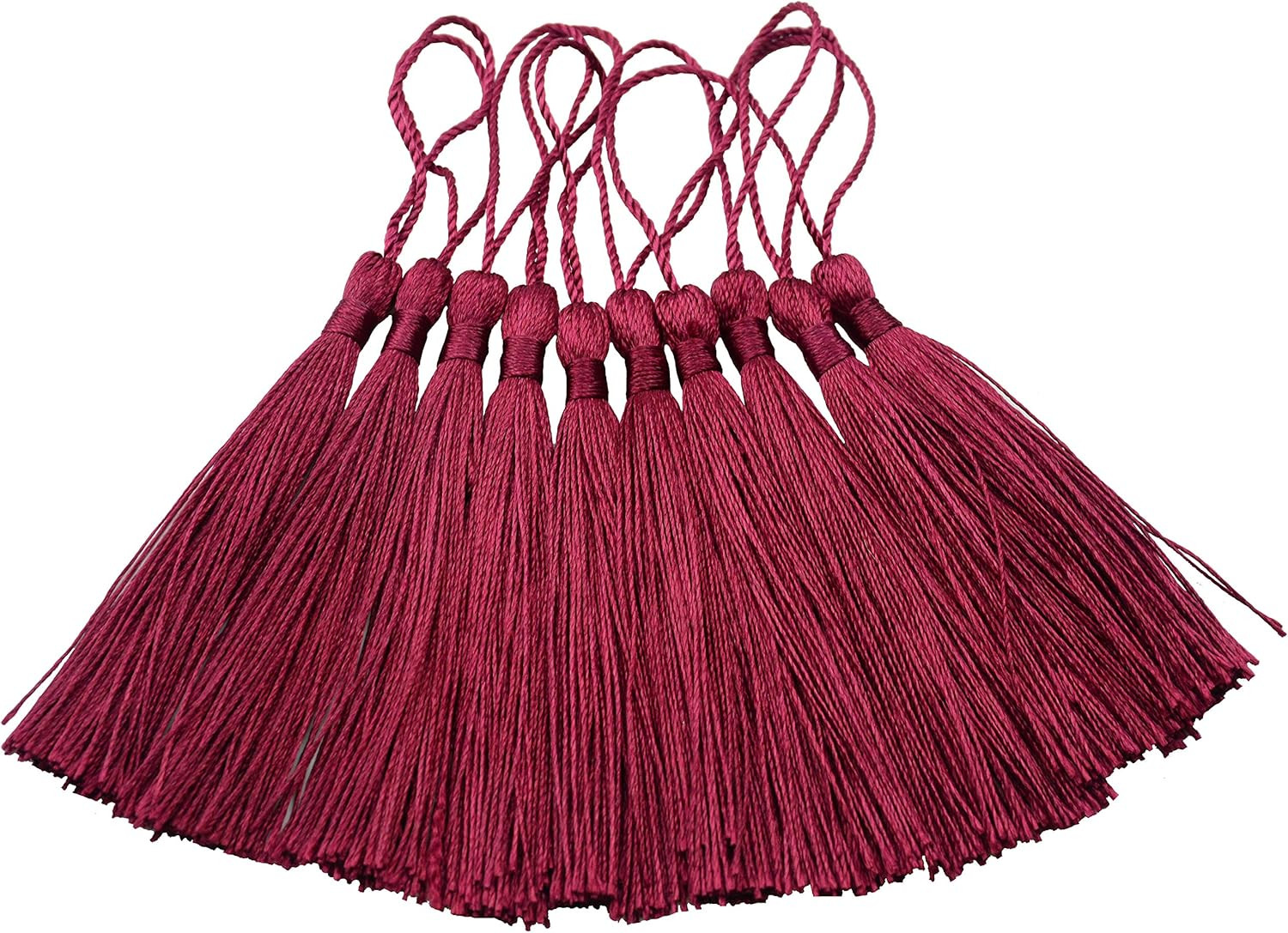 100pcs 13cm/5'' Silky Floss Bookmark Tassels with 2-Inch Cord Loop and Small Chinese Knot for Jew... | Amazon (US)