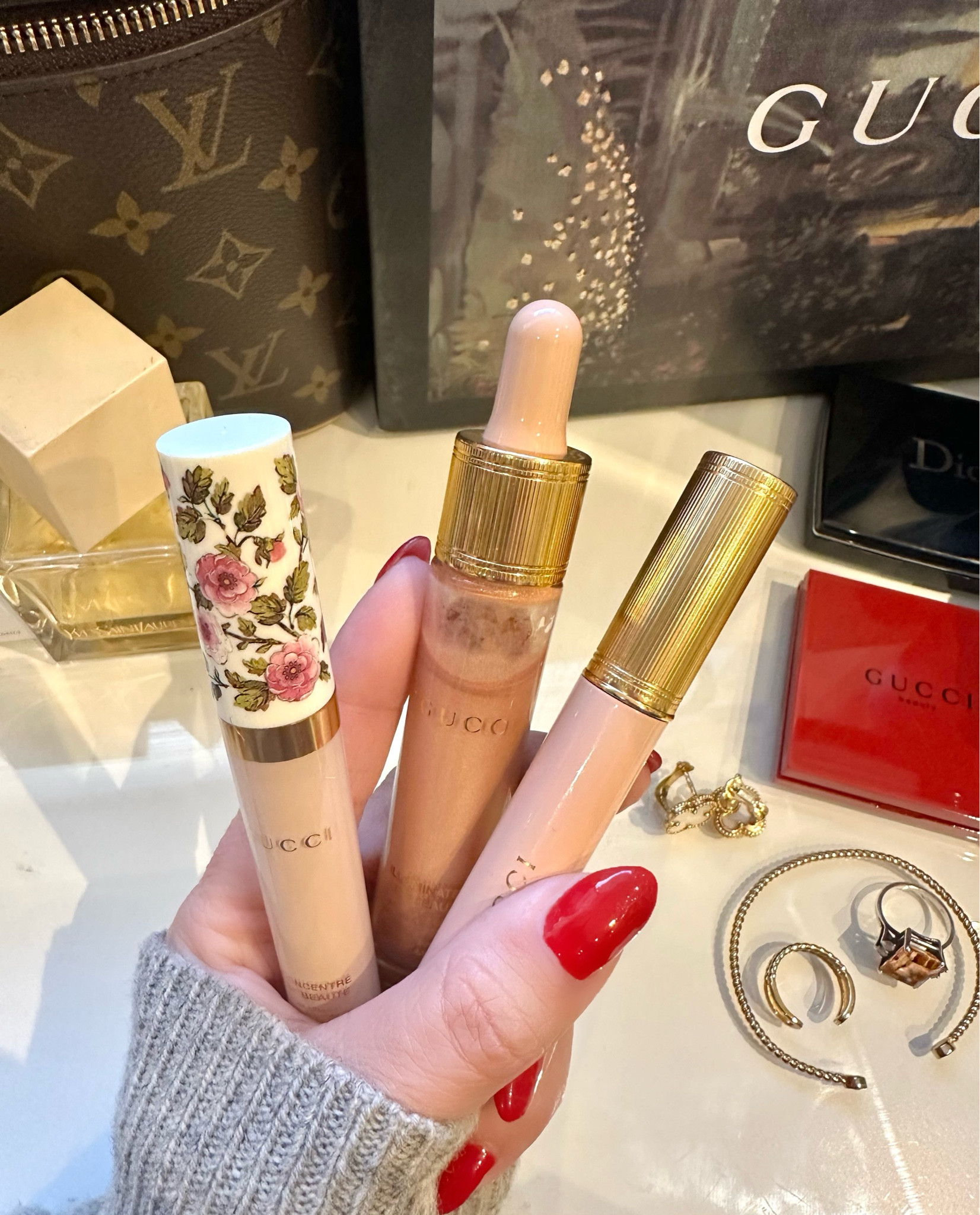 Products That Have Delivered. 
There is a lot of hype around premium beauty products & for me it goes way beyond a brand or pretty packaging. I can honestly say Iam beyond impressed with these three heroes from Gucci. 
The mascara is like silk & goes on so easily creating amazing buildable volume. 
The concealer lasts all day & you need a minuscule amount, no word of a lie like literally a tiny dot.
And finally OMG I mean oh just oh, the illuminating drops give me a glow like nothing else, skin like I’m lit from within, you can wear this alone or mix with foundation & it’s a game changer for my mid life pallor. 
Serious quality products that actually do what it says on the box. 
Im sold 🙌🏻 
Treat yourself, it’s all in my LTK direct link in bio ❤️

#LTKover40 #LTKeurope #LTKbeauty
