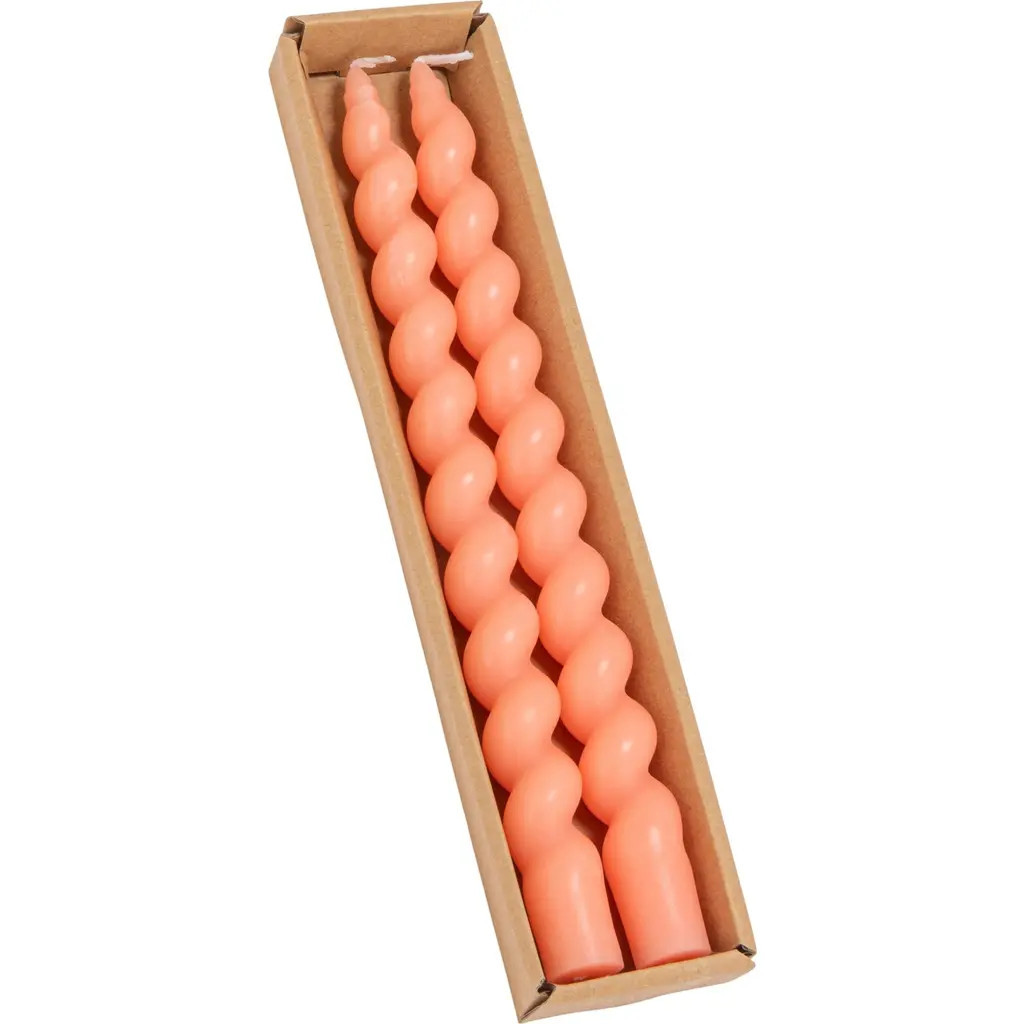 Storied Home Unscented Twisted Taper Candles in Box in Pink at Nordstrom | Nordstrom