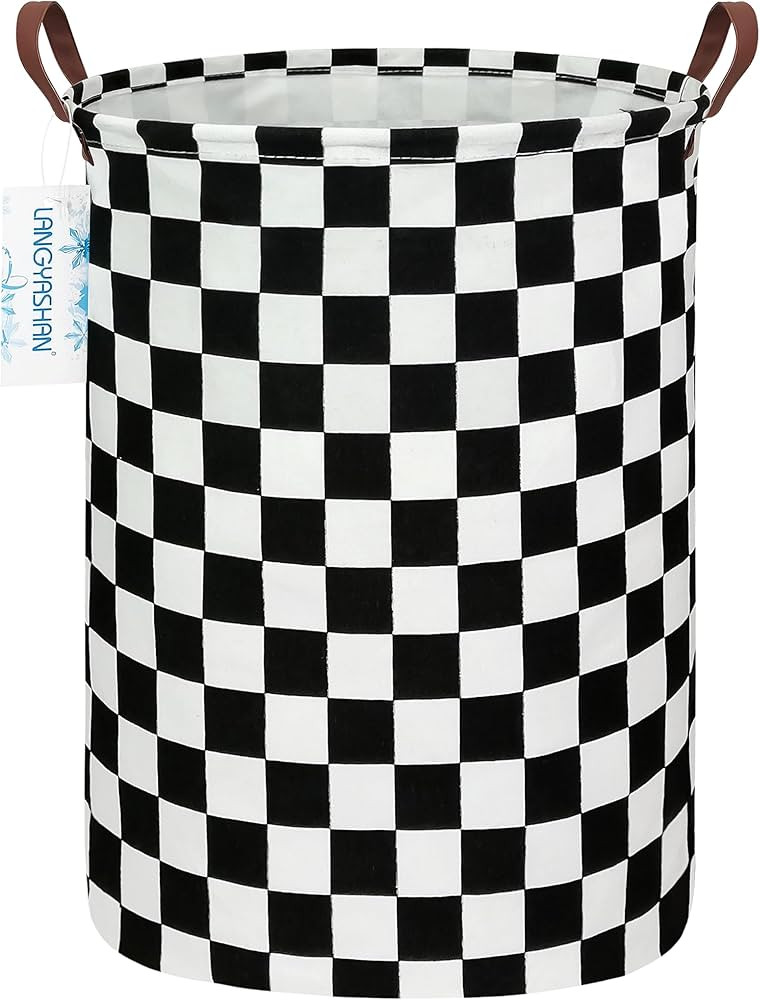 LANGYASHAN Laundry Basket Canvas Fabric Collapsible Organizer Basket for Storage Bin Toy Bins Gif... | Amazon (US)