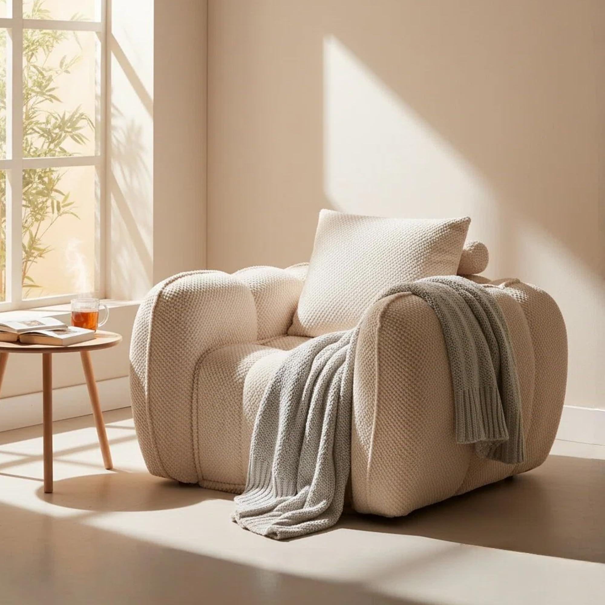 Furnimart Pumpkin Single Sofa, Oversized Could Comfy Accent Chair, Foam Boneless Chair Wide Seat,... | Amazon (US)