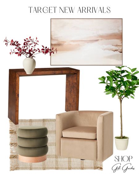 Target new arrivals in home decor & furniture 

Console tables, ficus tree, threshold designed with studio McGee, tufted ottoman, eucalyptus leaf arrangement, indoor/ outdoor rugs, front door rug, upholstered swivel chairs 

#LTKFind #LTKhome #LTKunder100
