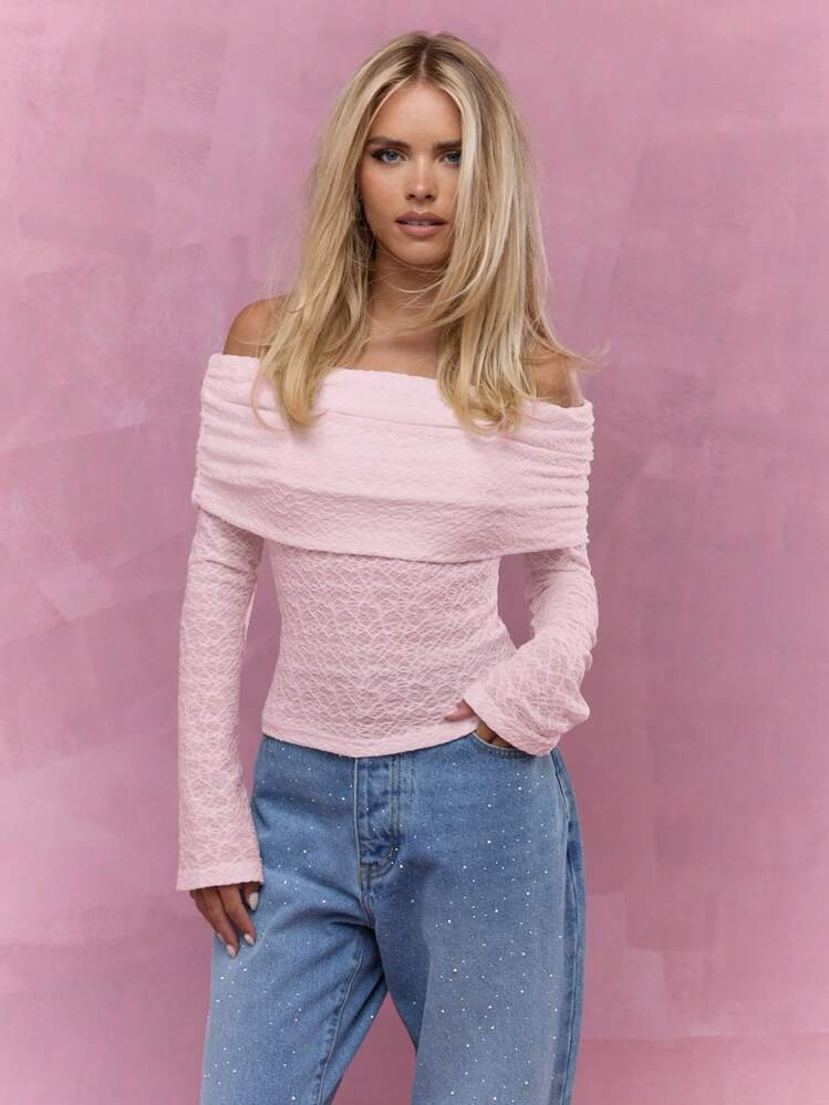 Missguided off the shoulder top | SHEIN