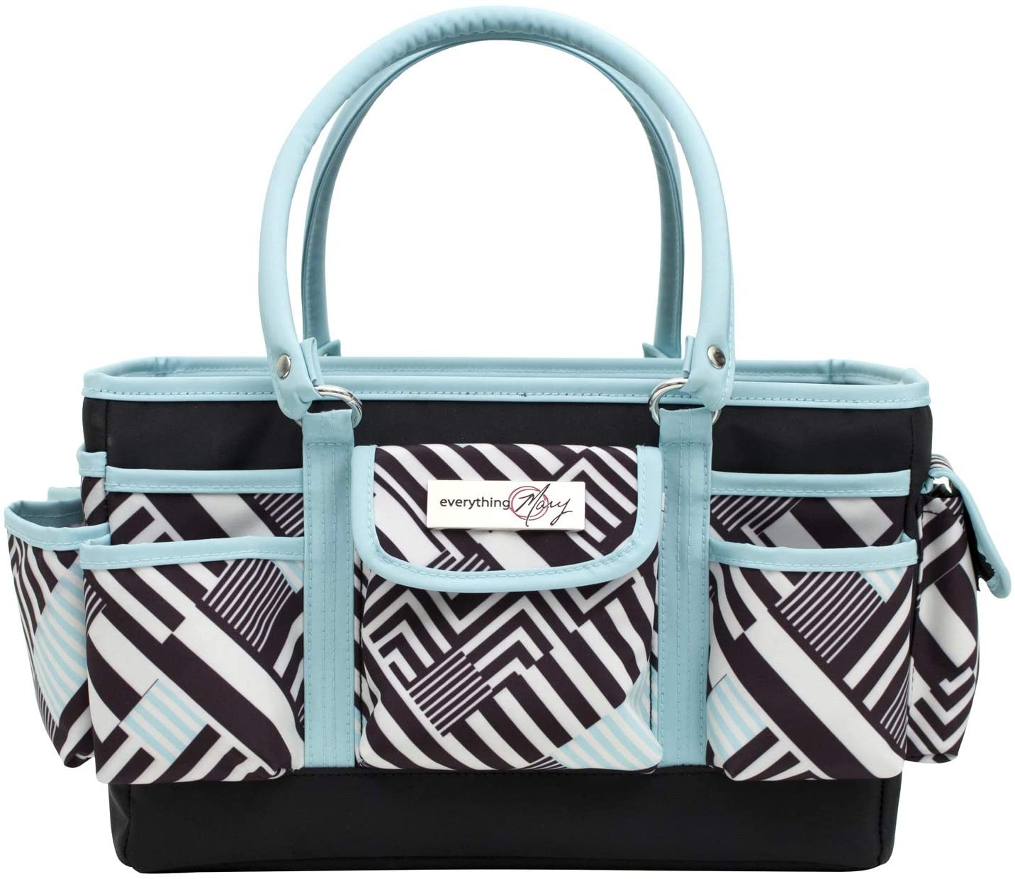 Everything Mary Teal Geometric Deluxe Store and Tote - Storage Craft Bag Organizer for Crafts, Se... | Amazon (US)