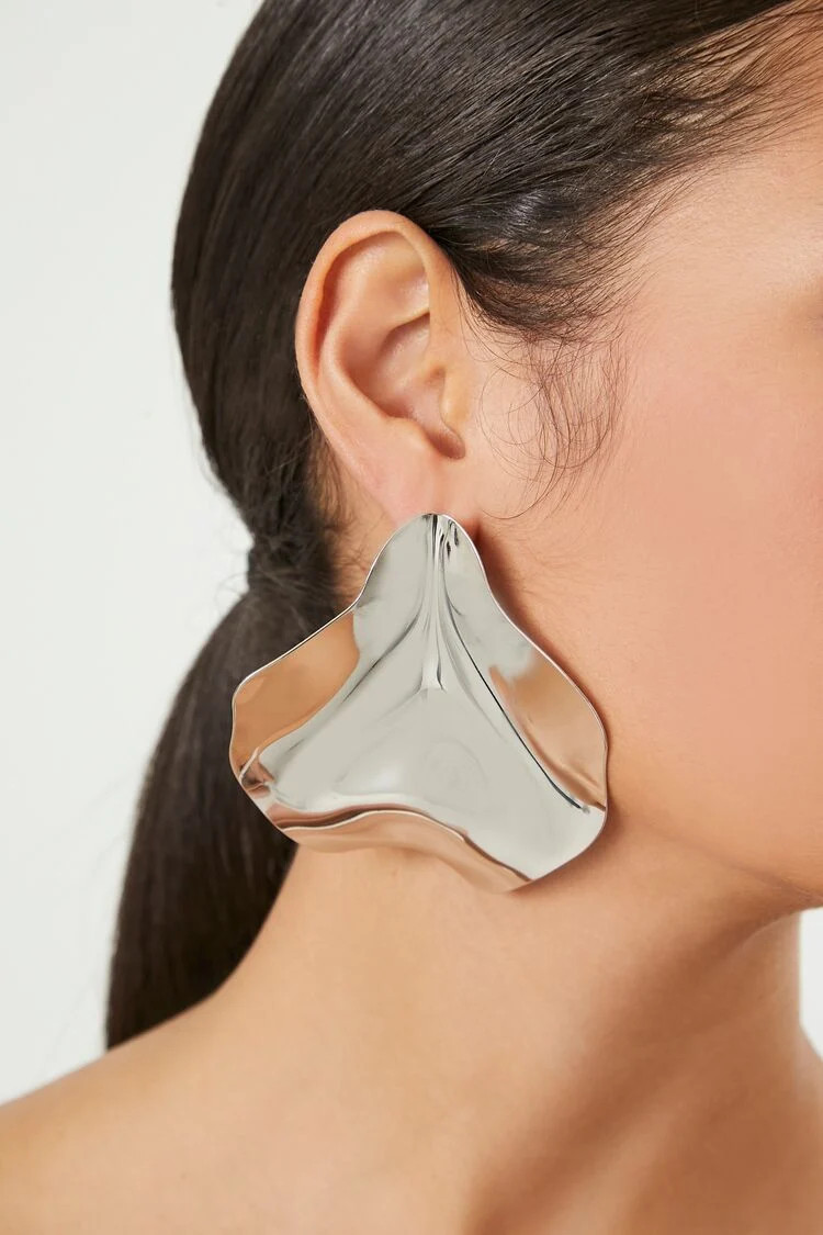Oversized Hammered Drop Earrings | Forever 21 (US)