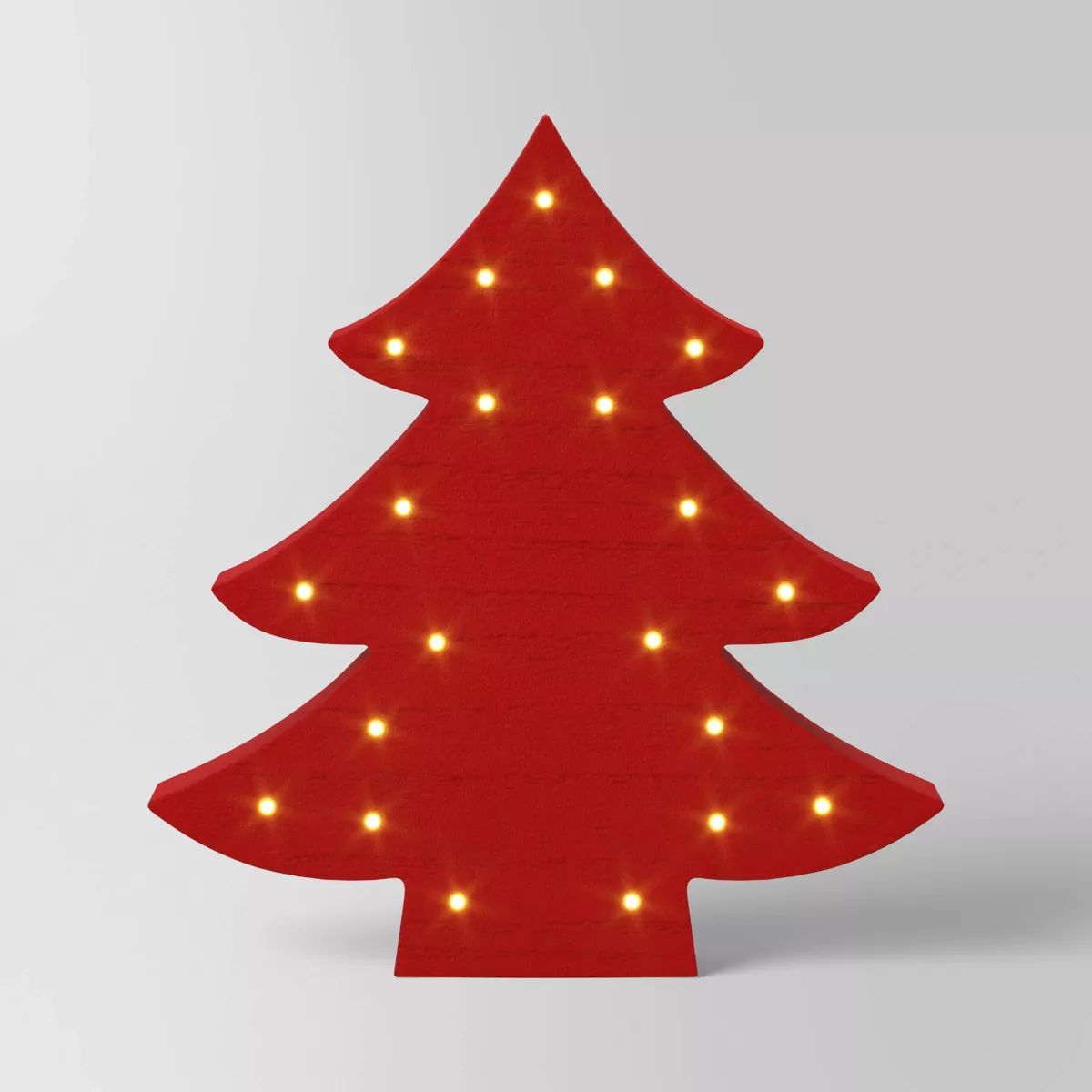 12" Battery Operated Lit Wood Christmas Tree Figurine - Wondershop™ Red | Target