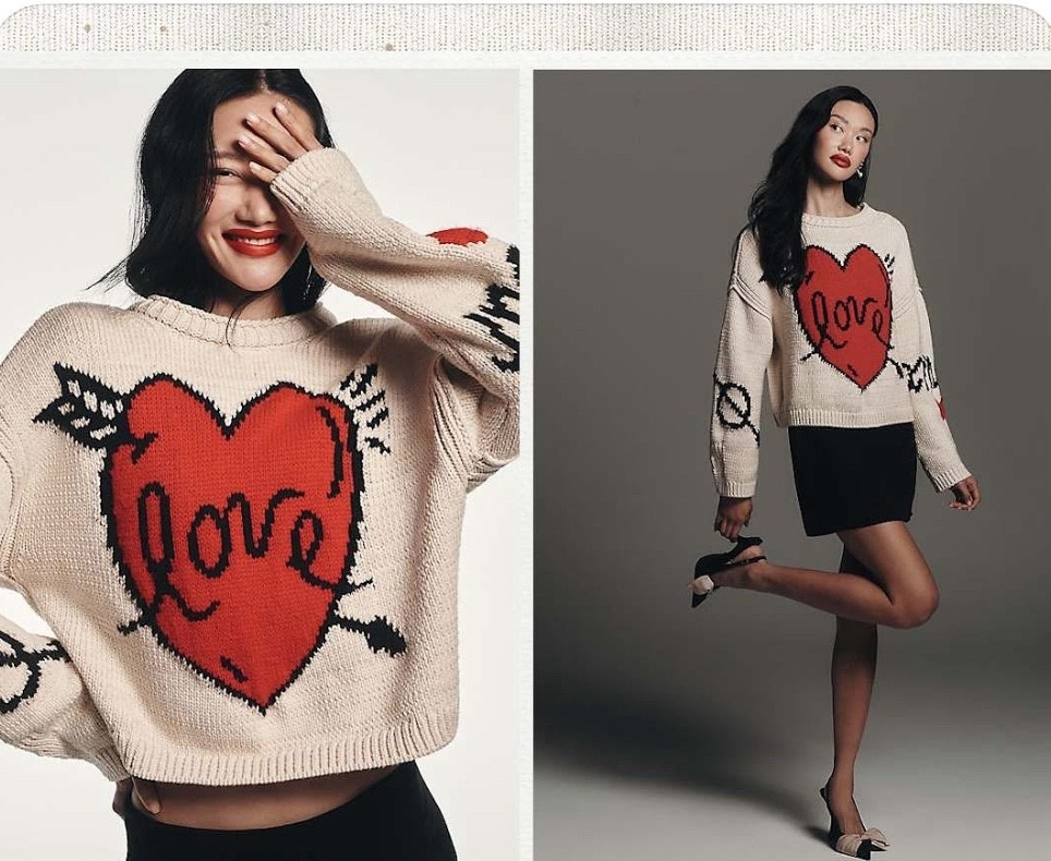 Valentine’s uniform.
Maeve Lovestruck Long-Sleeve Crew-Neck Sweater