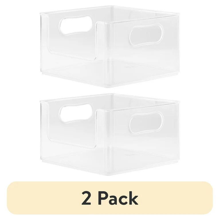 (2 pack) The Home Edit Open Front Bin Clear Plastic Modular Storage System Organizer 10in x10in x... | Walmart (US)