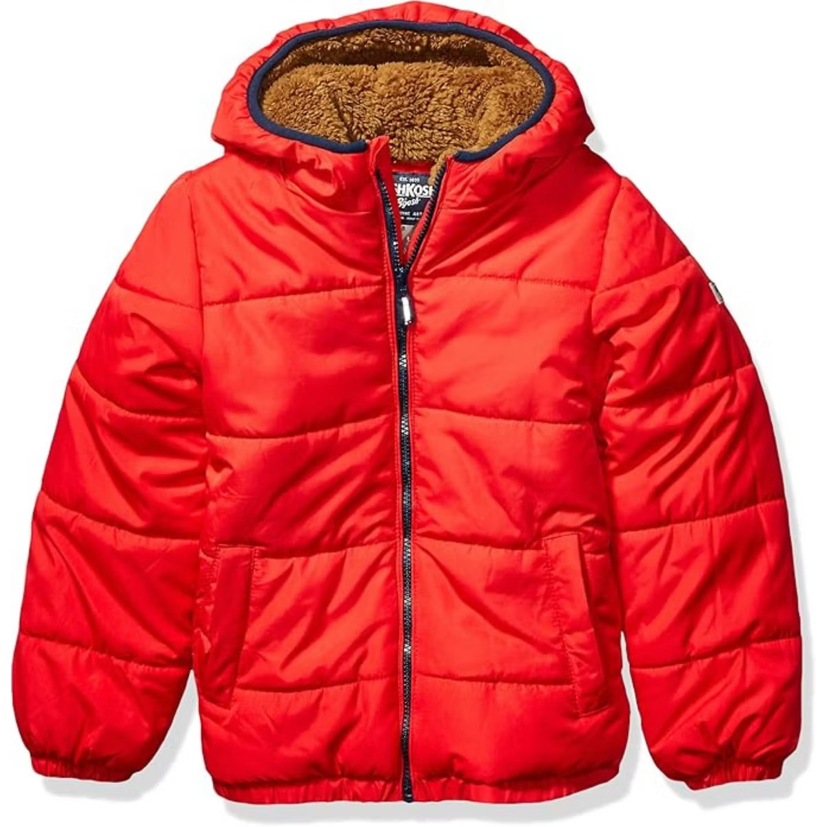 OshKosh B'Gosh Toddler Boys' Heavyweight Faux Shearling Winter Jacket, Red Alert, 3T | Target