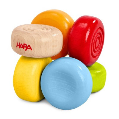 HABA Color Drops Wooden Grasping & Baby Teether Toy - Sensory Toys for Babies & Rattle with Elastic Threading for Ages 6 Months and Up | Target