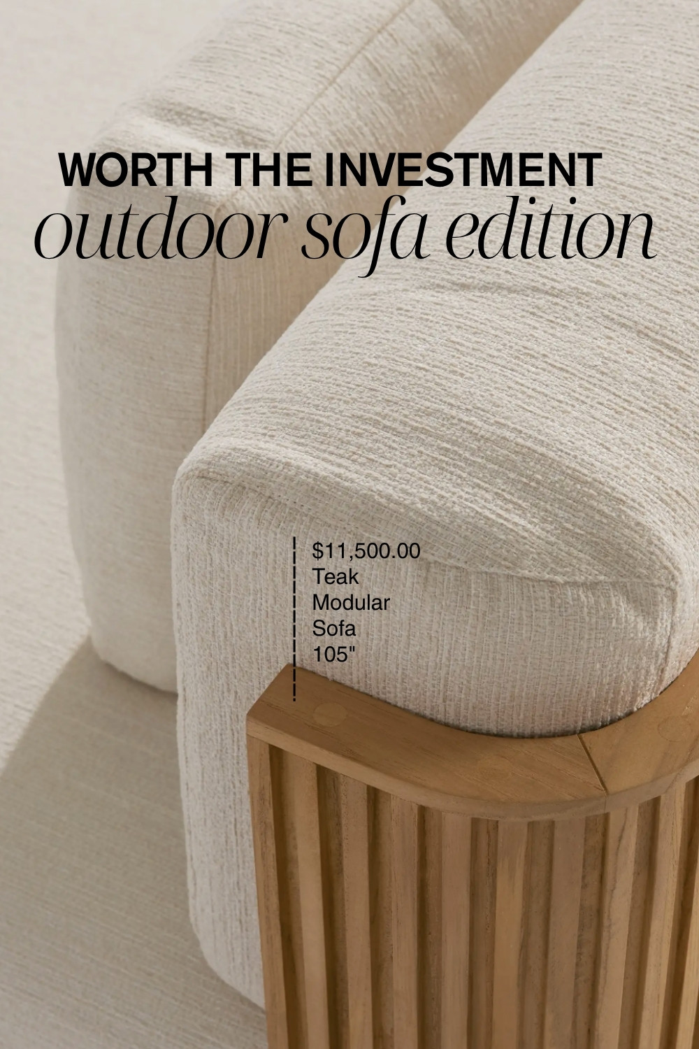 Worth the investment: a timeless outdoor sofa.
Simple, well made, and the piece everything else can fall into place around.
Shop the look.

#WorthTheInvestment #OutdoorStyle #UnclutteredHome #DesignThatWorks #MadeByPatchi 

 