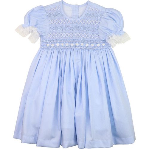 Blue Smocked Lace Dress | Cecil and Lou