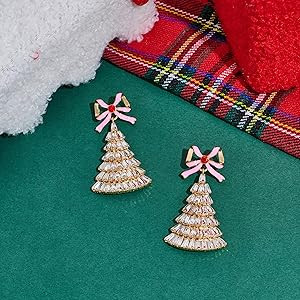 CLASSYZINT Christmas Earrings Holiday Themed Jewelry for Women Festive Party Stud Dangle Earrings... | Amazon (US)