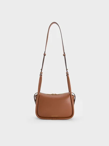 Chocolate Lyla Shoulder Bag | CHARLES & KEITH UK | Charles & Keith UK