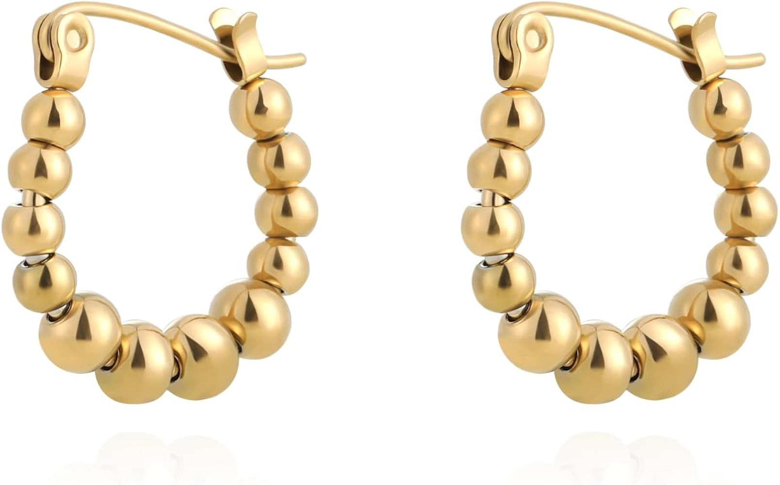 Acrylic Gold Hoop Statement Dainty Summer Earrings | Brown Resin Chunky Huggie Vintage Earrings |... | Amazon (US)