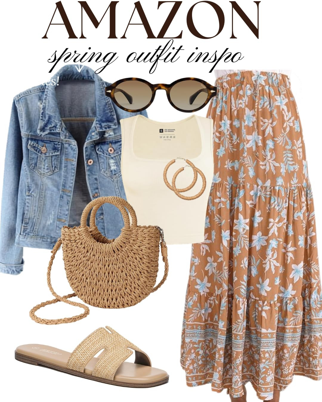 Amazon Spring Outfit Inspo You’ll Want to Wear All Season
This effortless spring outfit combines feminine florals, casual denim, and neutral accessories for the ultimate chic everyday look. Featuring a flowy floral maxi skirt, classic denim jacket, woven straw bag, raffia sandals, and trendy sunglasses, this Amazon-inspired outfit is perfect for brunch dates, vacations, spring shopping days, farmers markets, and casual weekends. Save this stylish neutral outfit idea for your next spring or summer fashion inspo board.
#AmazonFashion #SpringOutfit #SpringStyle #AmazonFinds #CasualChic #BohoStyle #MaxiSkirt #DenimJacket #VacationStyle #EverydayStyle #FashionInspo #SpringFashion #NeutralStyle #SummerOutfit #EffortlessStyle #WovenBag #SandalStyle #AmazonOutfits #OOTD #StyleInspiration #FashionBlogger #CuteOutfits #ResortStyle #Affiliate #Ad