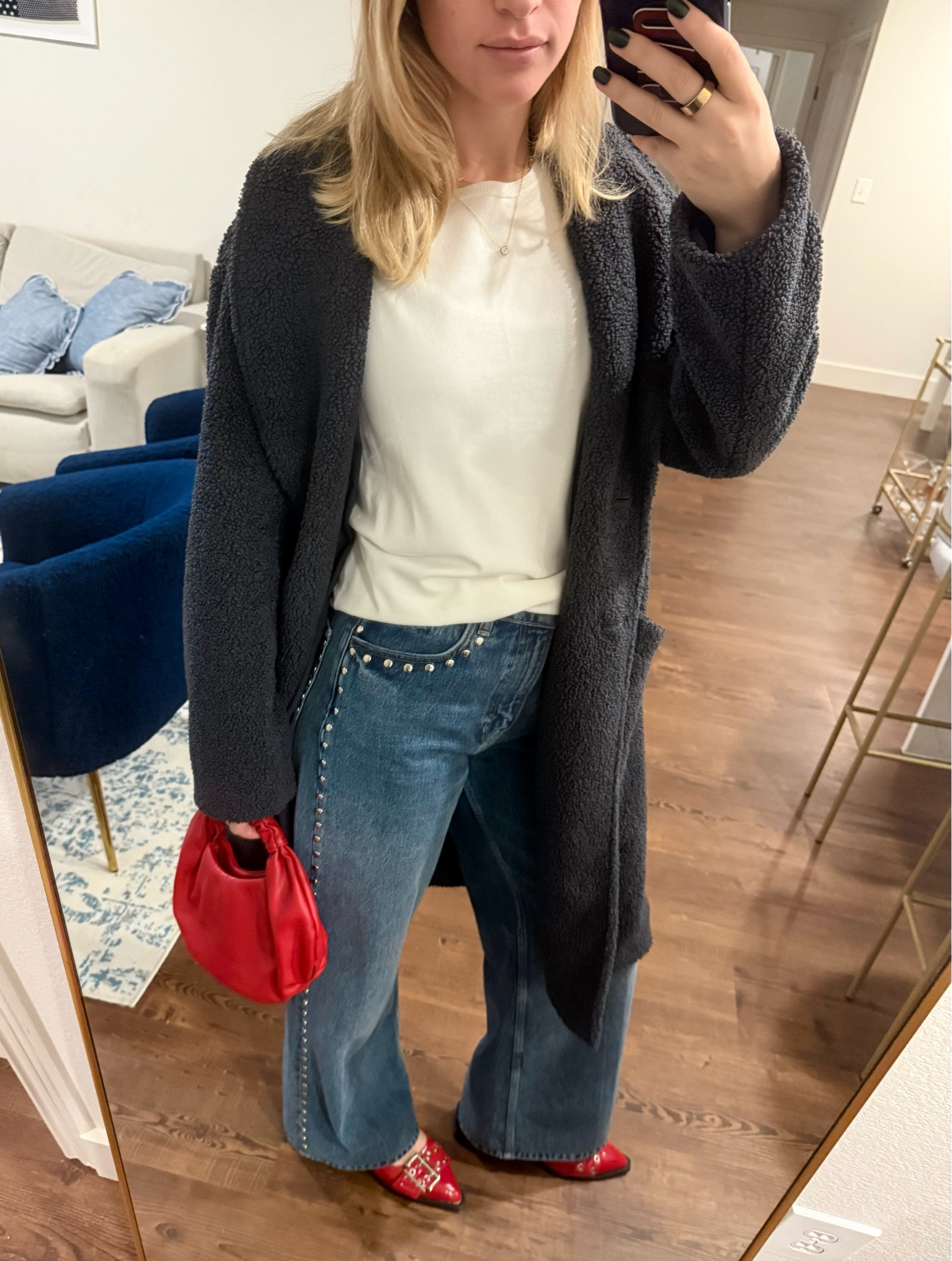 Casual din outfit
 
studded jeans
embellished jeans
reformation denim
reformation jeans
reformation cary jeans
wide leg jeans
high waisted jeans
dark wash jeans
red purse
red bag
amazon
red shoes
red flats
buckle shoes
red loafers
red buckle shoes
ganni flats
ganni dupes
ganni lookalikes
white top
ann taylor
sweater shirt
cute casual outfit
casual dinner outfit
winter outfit
fall outfit
fall style
winter style
cold weather outfit
Splendid Sivan Boucle Coat
Rent the runway
Fuzzy coat
Oversized coat
Grey coat
Boucle coat
Fur coat
Sherpa jacket
Sherpa coat
Winter coat
Long coat
Fall jacket
Fall coat
Cozy coat
Winter jacket

#LTKStyleTip