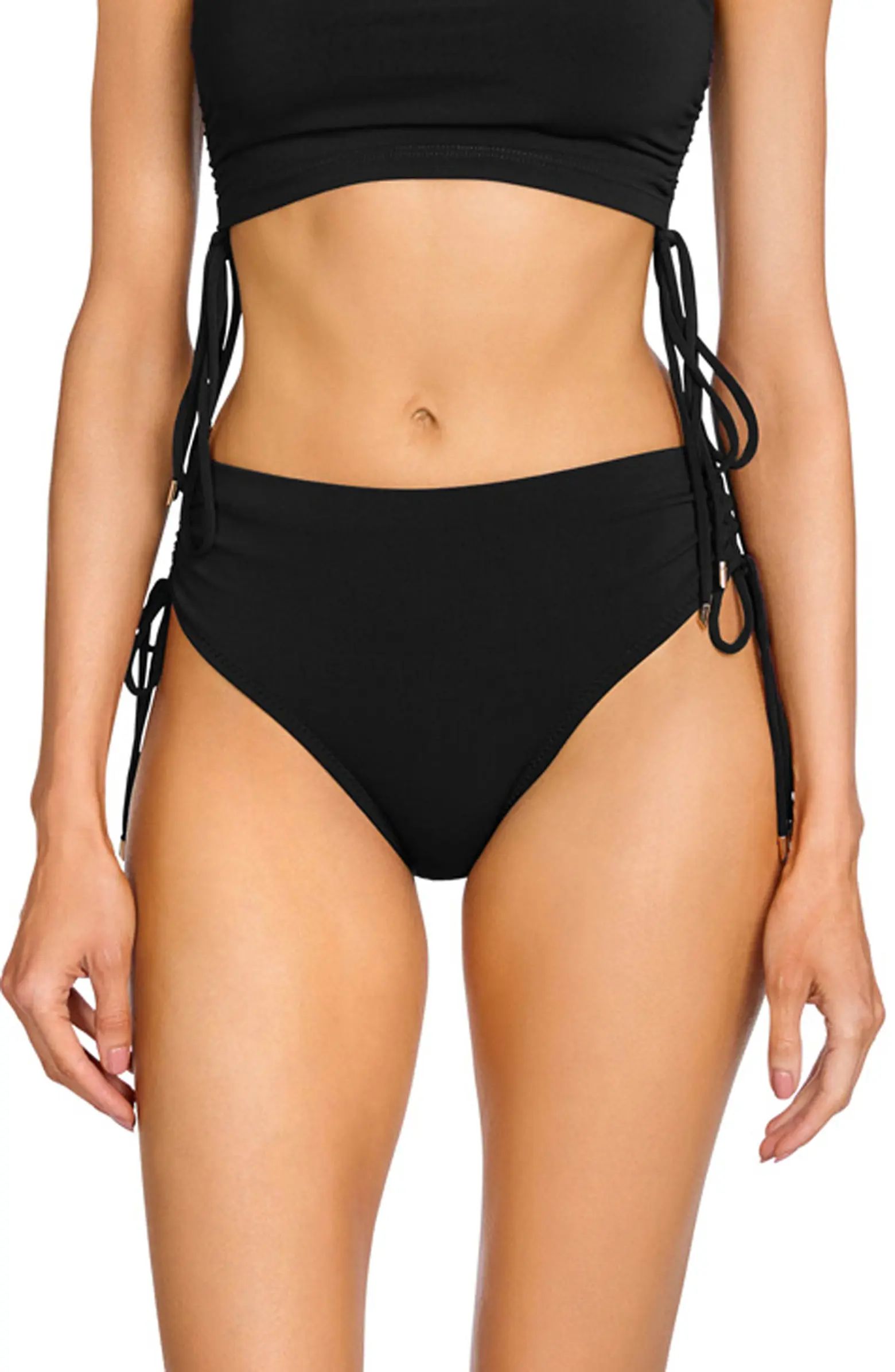 Aubrey Ruched High Waist Bikini Bottoms | Nordstrom