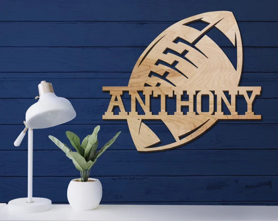 Football Name Sign Nursery Decor Personalized Wood Sign - Etsy | Etsy (US)