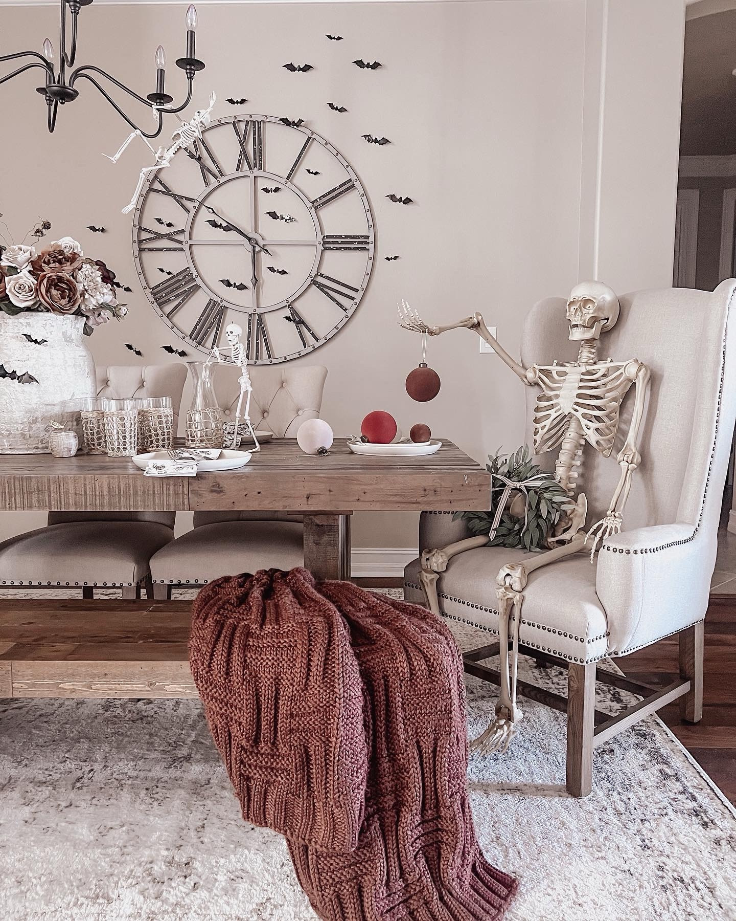 Halloween decor, spooky season, Christmas decor, holiday decor, skeleton, wreath, velvet ornaments

#LTKHome #LTKSeasonal #LTKHalloween