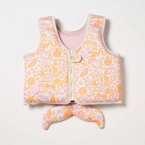 SUNNYLiFE Swim Vest - Constructed with Neoprene Plus a Secure Front Zip and Develop Water Confidence. | Toddler Swim Vest (Ocean Magic | Pink 3D, 3-6) | Amazon (US)