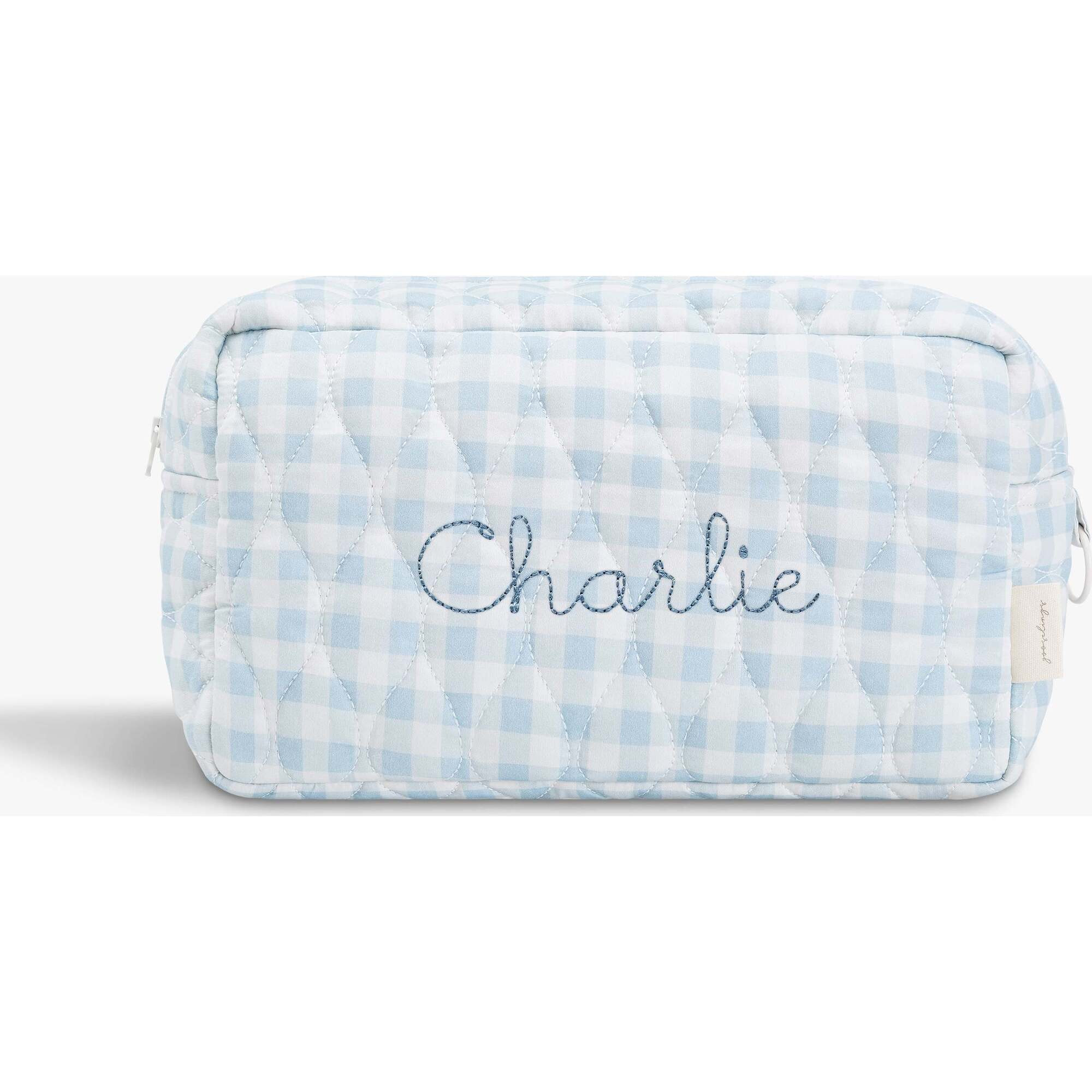 Toiletry Pouch, Blue Gingham | Maisonette