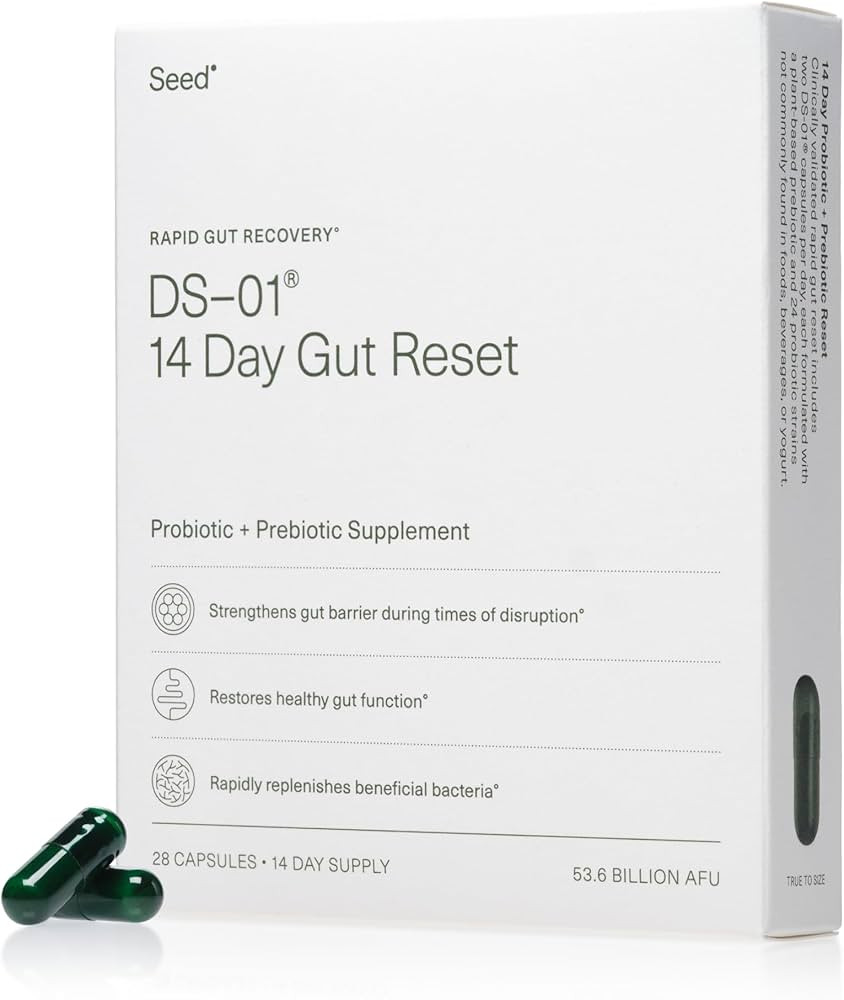 Seed DS-01 14 Day Gut Reset – Prebiotic and Probiotic (28 Capsules) - 53.6 Billion AFU - Digest... | Amazon (US)