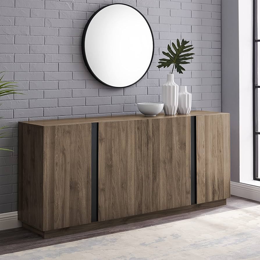 Walker Edison Liss Contemporary 4-Door Minimalist Sideboard, 70 Inch, Slate Grey | Amazon (US)