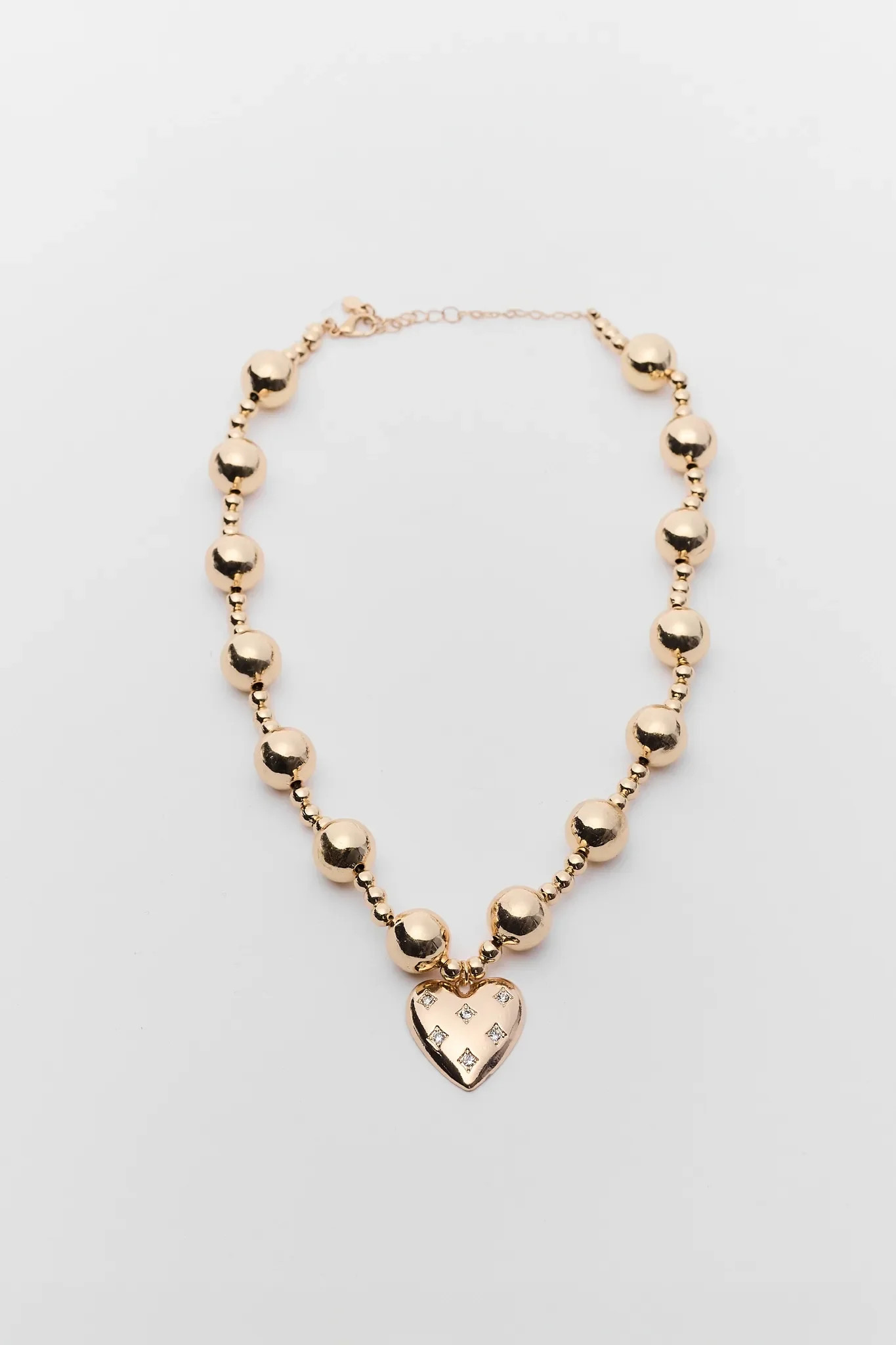 Madeline Gold Beaded Heart Necklace | Avara