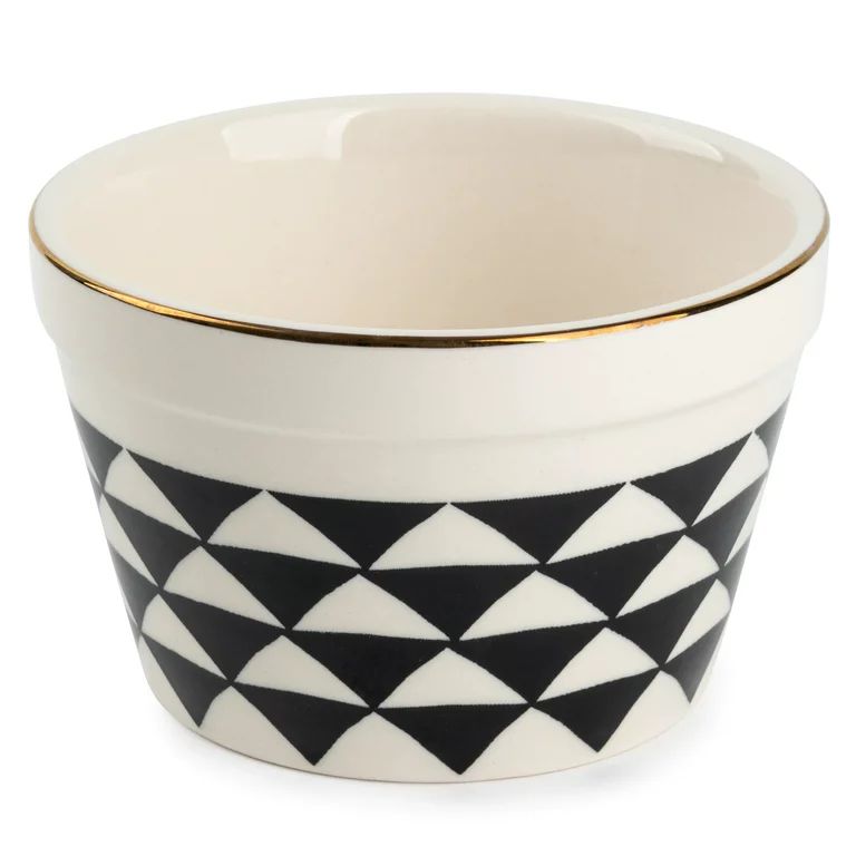 Thyme & Table Stoneware Ramekin, Black & White Medallion, 6-Piece Set - Walmart.com | Walmart (US)
