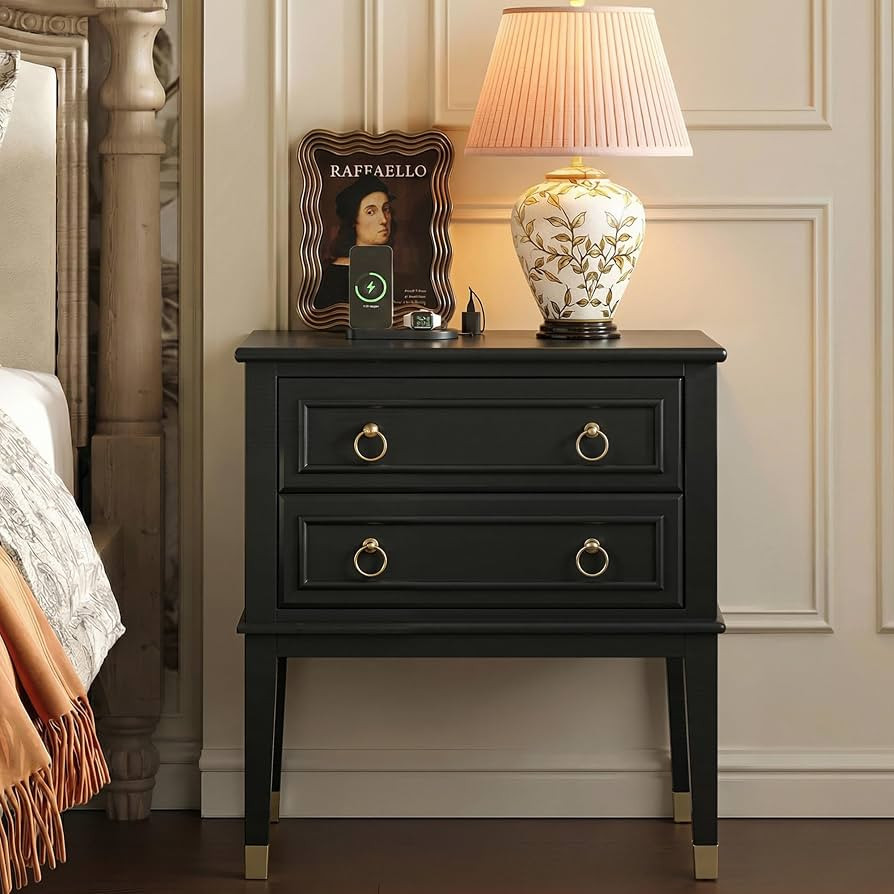 Huuger 27.6 Inch Tall Nightstand with Charging Station, USB-C Port | Amazon (US)