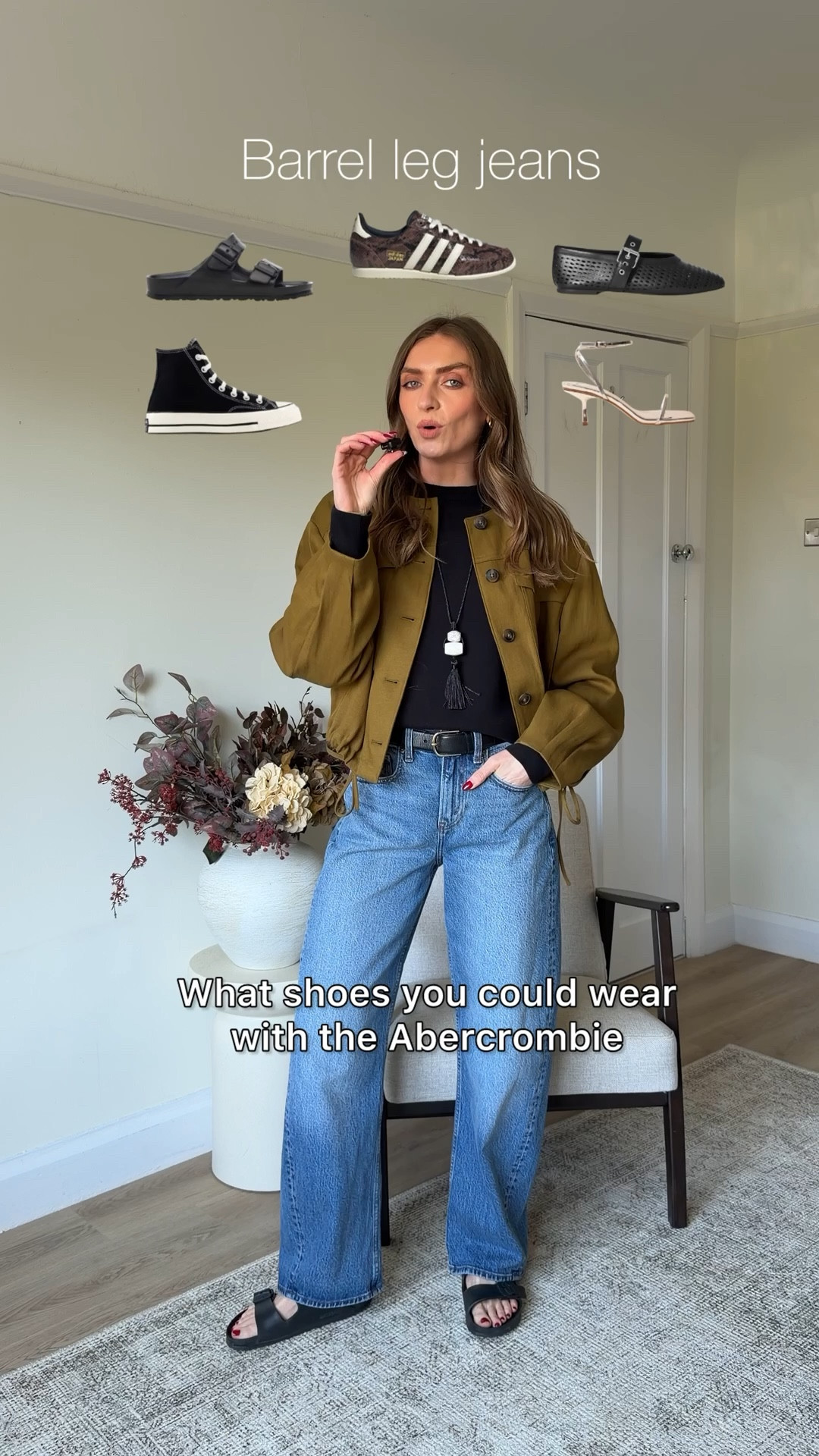 Styling barrel leg jeans - 20% off this exact pair: AFxLTK

Look 1:
Size 12 in the M&S jacket
Small in the Uniqlo jumper
M&S necklace
25 Long in the high rise Abercrombie barrel leg jeans, I’m 5ft 6 
Birkenstock Eva arizona sandals
Loewe puzzle bag
Bottega sunnies (old)


Look 2:
Commence  jacket
Mango necklace
Small in the Uniqlo long sleeve cotton t-shirt
25 Long in the high rise Abercrombie barrel leg jeans 
I’m 5ft 6
Matalan bag
& Other Stories black ballet flats
Ray-ban State street sunglasses



Look 3:
Abercrombie cap (sold out)
WATthebrand rain coat
Small in the Uniqlo thin grey jumper
25 Long in the high rise Abercrombie barrel leg jeans 
I’m 5 ft 6
Converse chuck 70 
Dune bag - large size burgundy


Look 4:
Toteme black blazer (sample sale purchase)
Unqilo sweater - small
25 Long in the high rise Abercrombie barrel leg jeans 
I’m 5 ft 6
The Horse bag 
Adidas Japan trainers
TU neck scarf


Look 5:
Medium in the mango blouse 
25 Long in the high rise Abercrombie barrel leg jeans 
I’m 5 ft 6
River Island bag
Really old Topshop heels -simialr linked
25 Long in the high rise Abercrombie barrel leg jeans 
I’m 5 ft 6


#LTKuk #LTKspring #LTKxAFSale