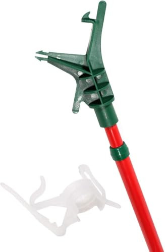 11' Telescoping Christmas Tree Decorating Pole for Hanging Lights - Includes 25 Gutter Clips | Amazon (US)