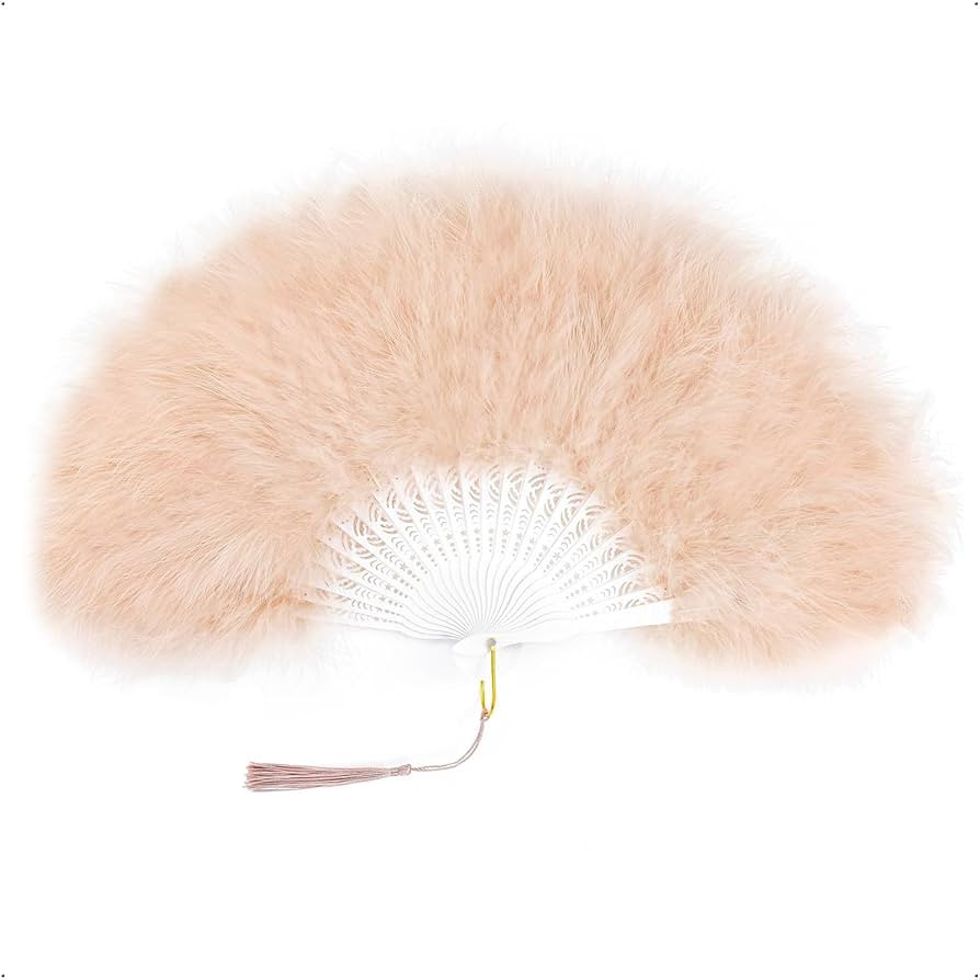 BABEYOND Marabou Feather Fan 20s Vintage Folding Fan Flapper Hand Fan for Costume Dancing Show Te... | Amazon (US)