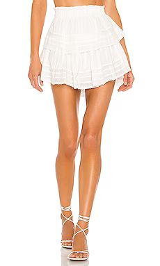 LoveShackFancy Ruffle Mini Skirt in Antique White from Revolve.com | Revolve Clothing (Global)
