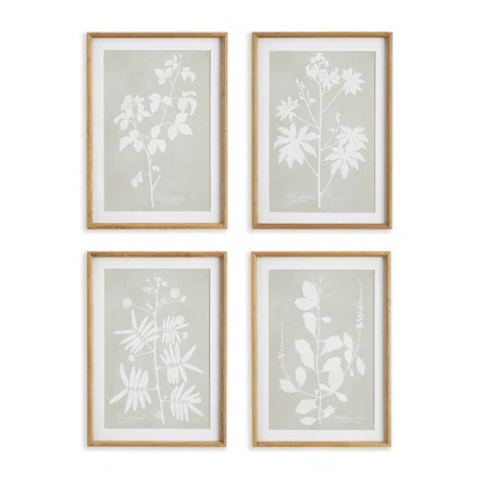 Foliage Framed On Paper 4 Pieces Painting | Wayfair North America