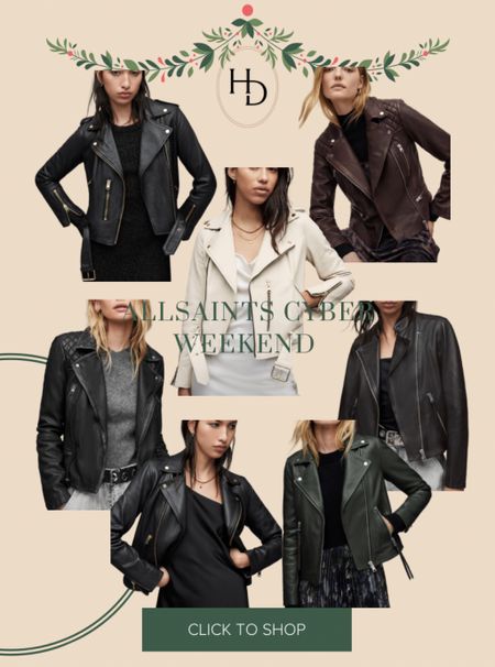 Leather jackets // on sale // Black Friday // cyber weekend // all saints // biker jackets // gifts for her // luxe gifts 

#LTKHoliday #LTKCyberweek #LTKGiftGuide